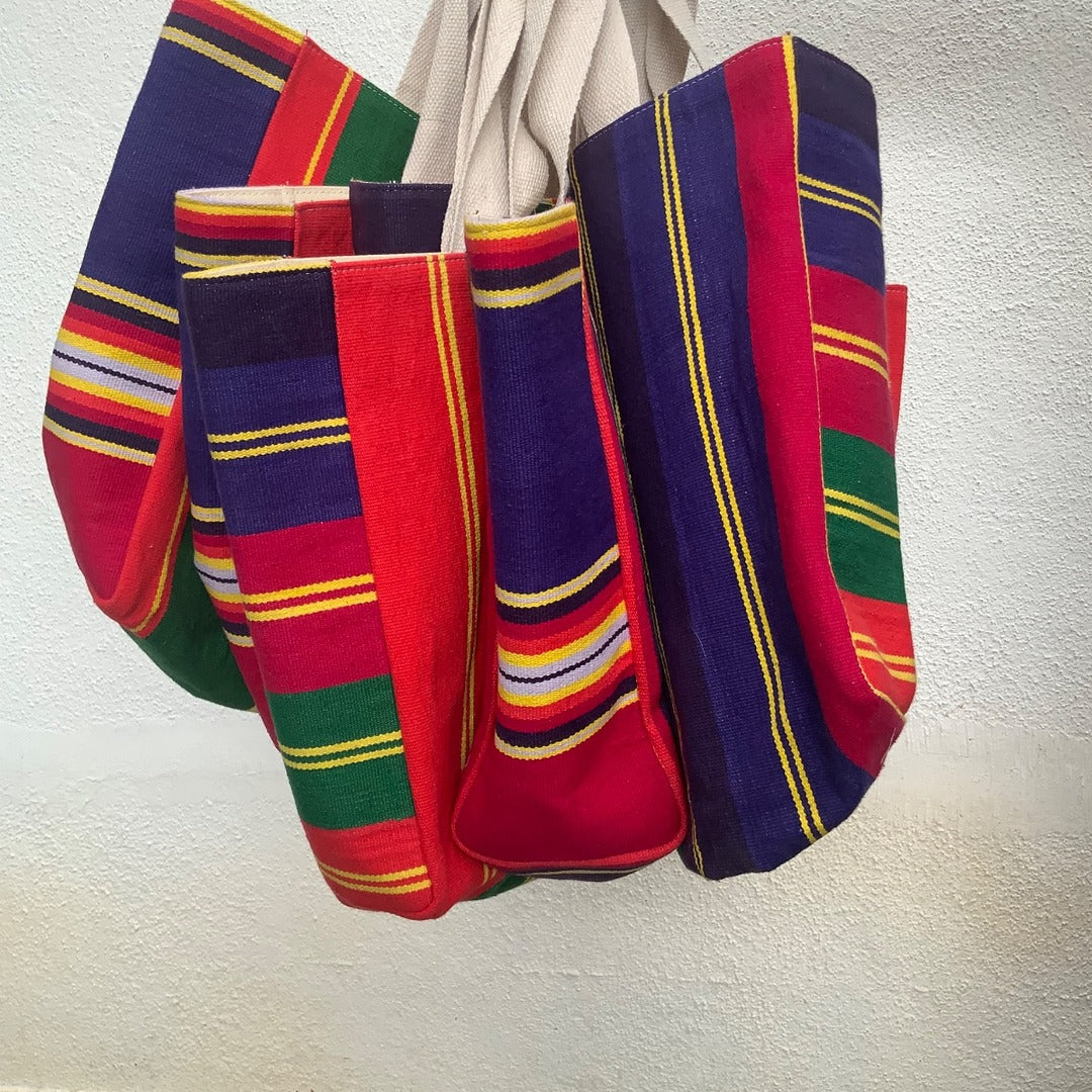 Multicolour stripe Jamakkalam Bag